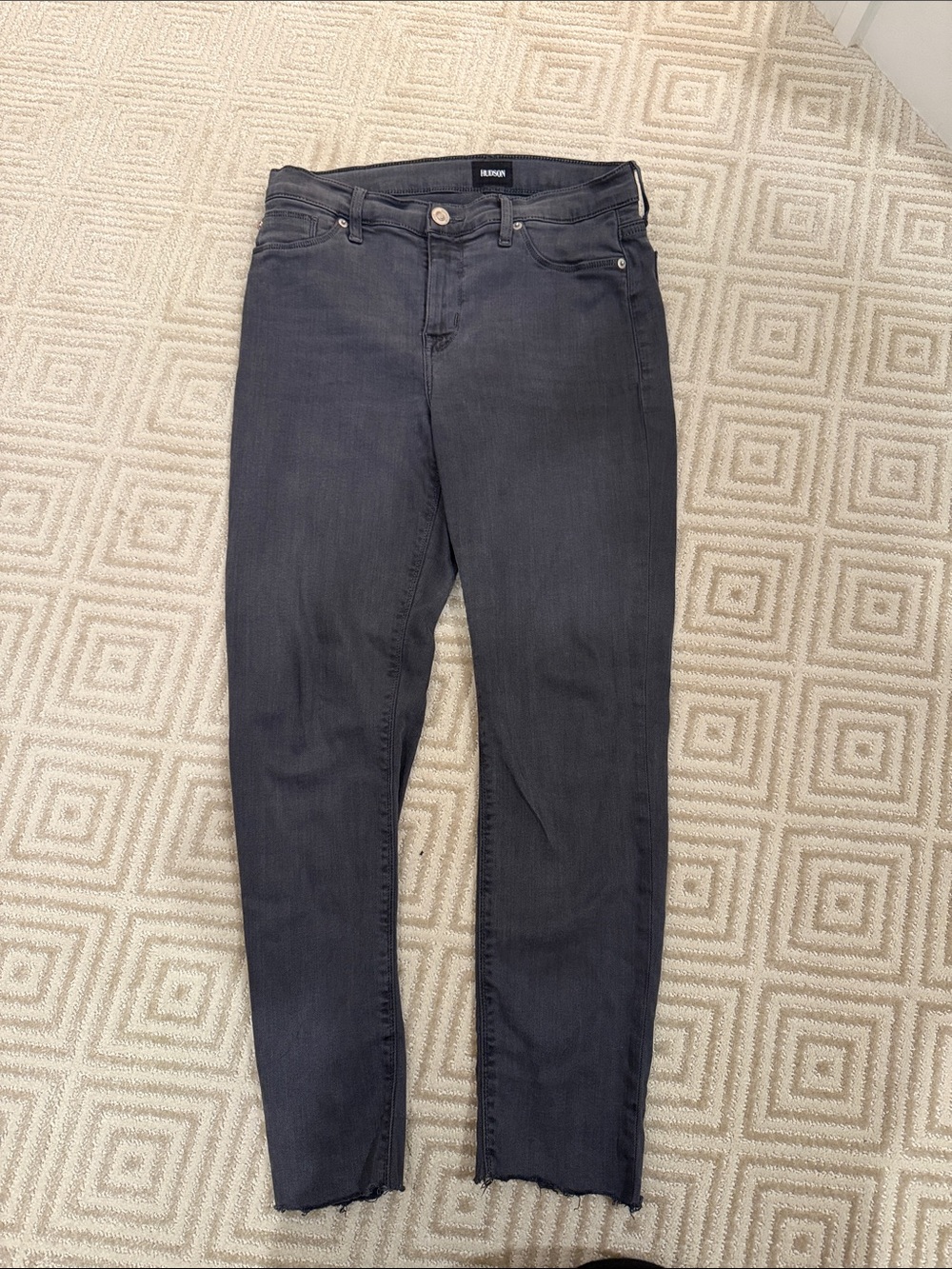 Hudson Jeans Washed Dark Gray Skinny Jeans